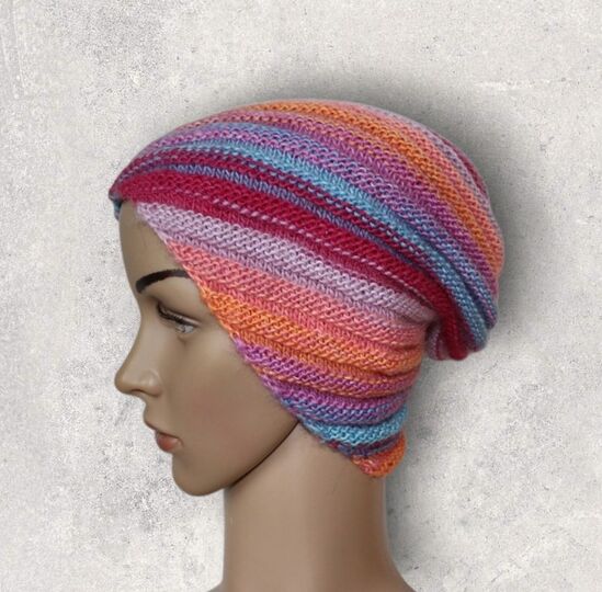 Strickanleitung Wirbel-Beanie, Spiralmütze für Erwachsene   #133