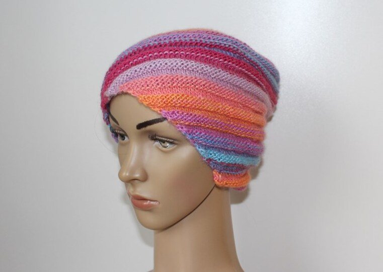 Strickanleitung Wirbel-Beanie, Spiralmütze für Erwachsene   #133