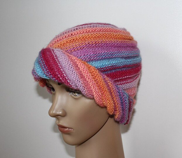 Strickanleitung Wirbel-Beanie, Spiralmütze für Erwachsene   #133