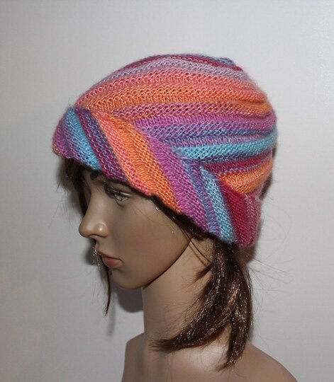 Strickanleitung Wirbel-Beanie, Spiralmütze für Erwachsene   #133