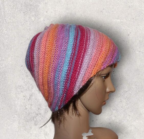 Strickanleitung Wirbel-Beanie, Spiralmütze für Erwachsene   #133
