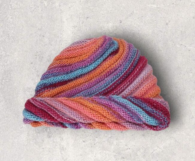 Strickanleitung Wirbel-Beanie, Spiralmütze für Erwachsene   #133