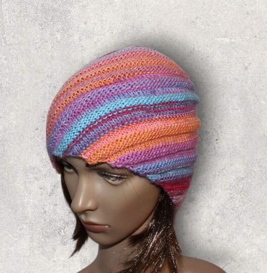Strickanleitung Wirbel-Beanie, Spiralmütze für Erwachsene   #133