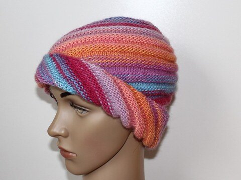 Strickanleitung Wirbel-Beanie, Spiralmütze für Erwachsene   #133
