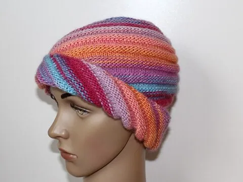Strickanleitung Wirbel-Beanie, Spiralmütze für Erwachsene   #133