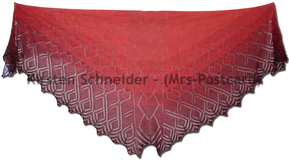 Anleitung für das Tuch Liebelei - ein Dreieckstuch ohne Spitze - mit 2 Abschlußkanten