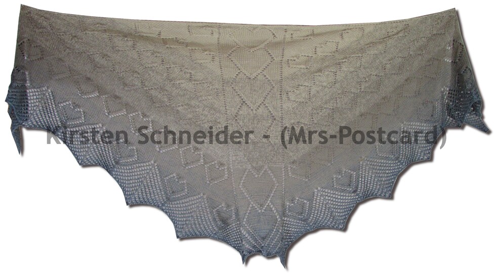 Anleitung für das Tuch Liebelei - ein Dreieckstuch ohne Spitze - mit 2 Abschlußkanten