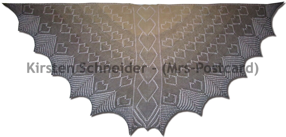 Anleitung für das Tuch Liebelei - ein Dreieckstuch ohne Spitze - mit 2 Abschlußkanten