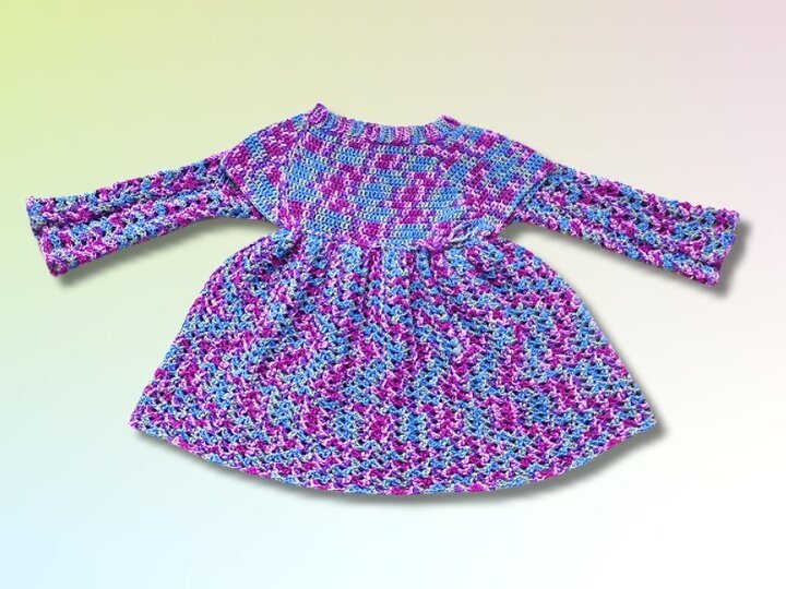 2 in 1 Häkelanleitung - Kindertop oder Kleid violet rose - alle Größen - einfach