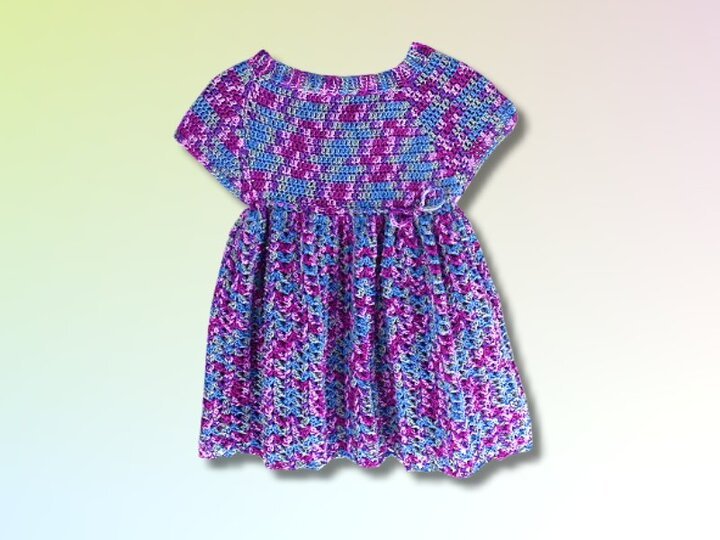 2 in 1 Häkelanleitung - Kindertop oder Kleid violet rose - alle Größen - einfach