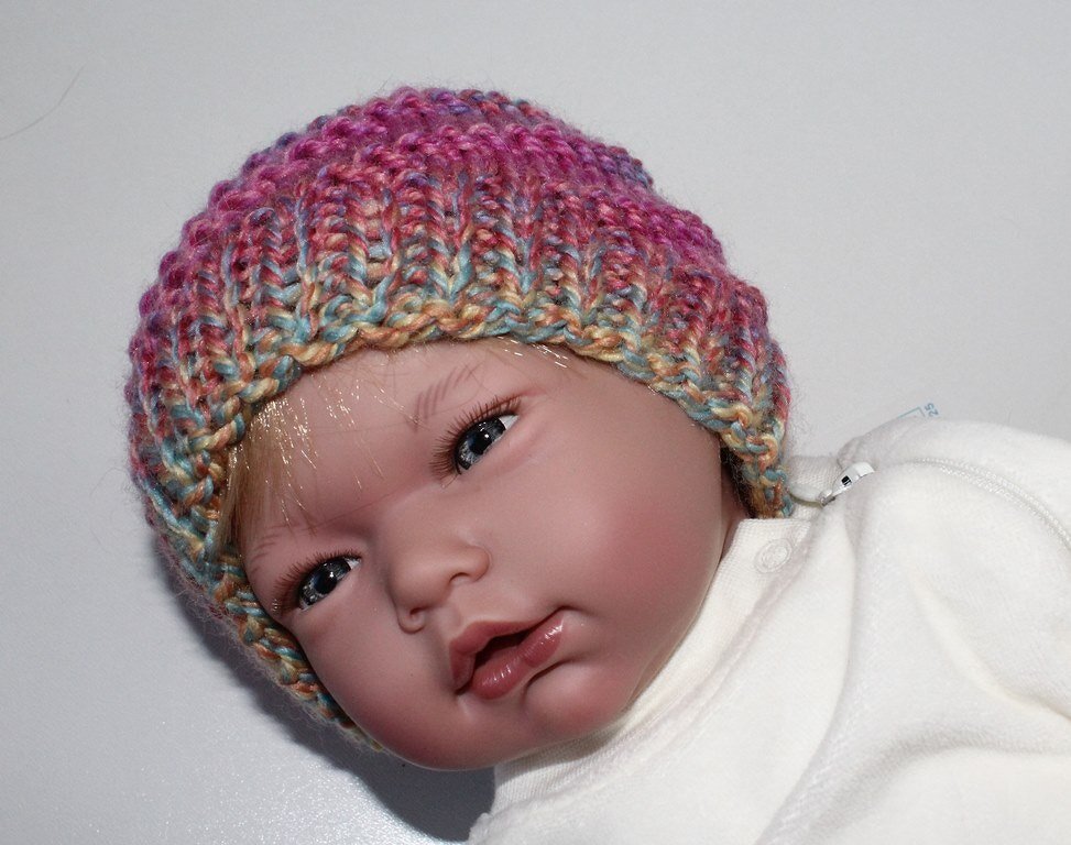 Strickanleitung Baby-Mütze, Babymütze, Wendemütze, 0 - 4 Monate - Bild 12