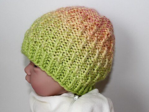 Strickanleitung Baby-Mütze, Babymütze, Wendemütze, 0 - 4 Monate