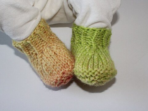 Strickanleitung Baby-Schühchen, Booties, Babyschuhe, Sohlenlänge 9 cm