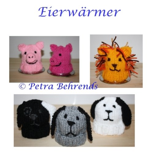 Eierwärmer Hund, Schwein und Löwe