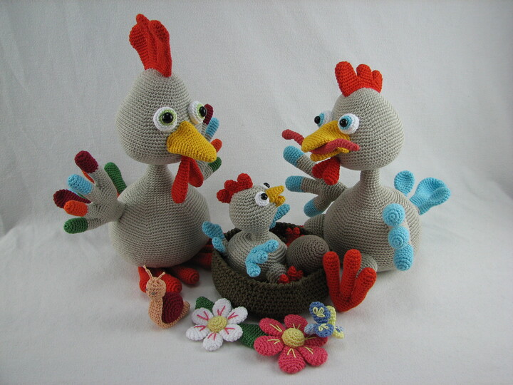 Großes Sparset: Häkelanleitung "Familie Frederik Hahn"