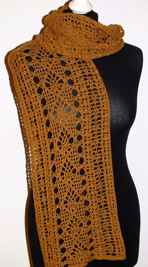 Häkelanleitung Lace Stola Filetinao Lochmuster für Bobbel