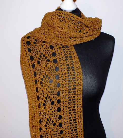 Häkelanleitung Lace Stola Filetinao Lochmuster für Bobbel