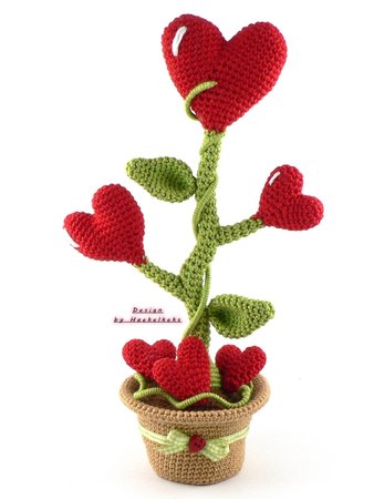 Heartflower in a pot -- Crochet Pattern by Haekelkeks