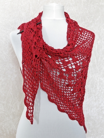Crochet pattern triangle shawl, laceshawl Fuego