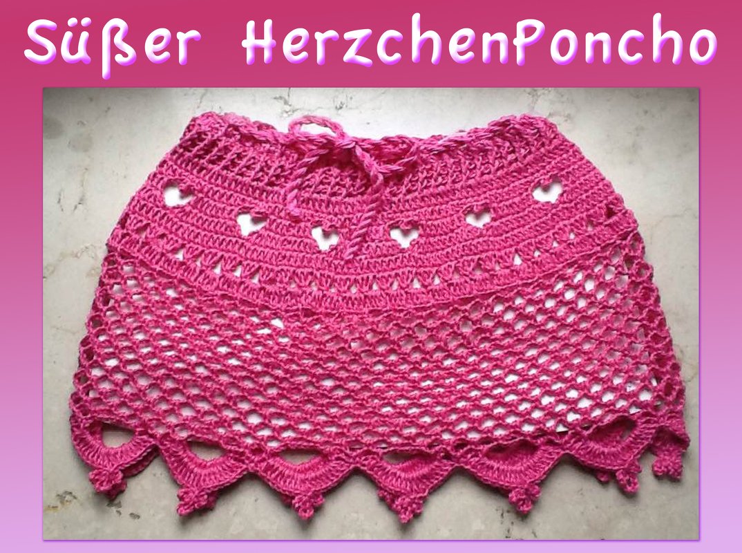 Süßer Sommer Poncho mit Herzchen