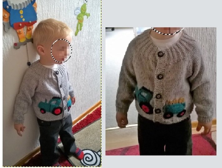Raglan- Kurz- und Langarmjacke  Gestrickt in 3 Größen