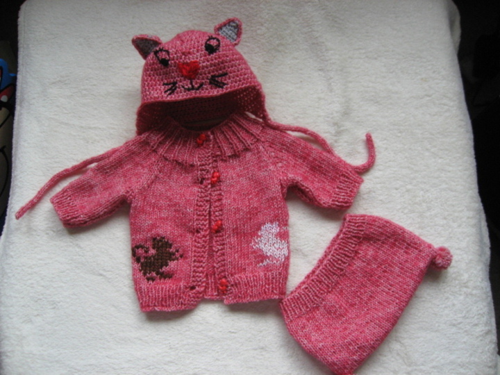 Raglan- Kurz- und Langarmjacke für kleine Katzenfans