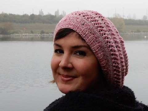 Strickmuster Slouchmütze mit Netzmuster "Oidaa"