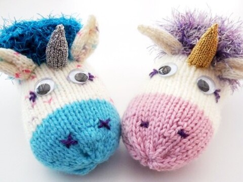 Strickanleitung Hausschuhe Einhorn Kinder - Universalgröße ca. 25 - 35