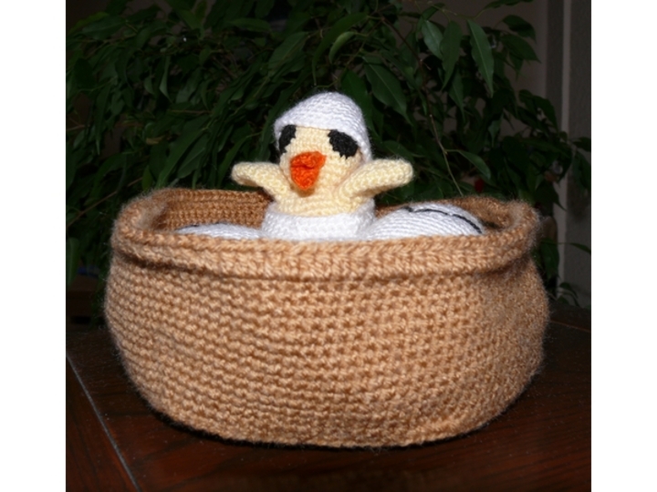 Häkelanleitung Osterkörbchen mit Küken & Eiern