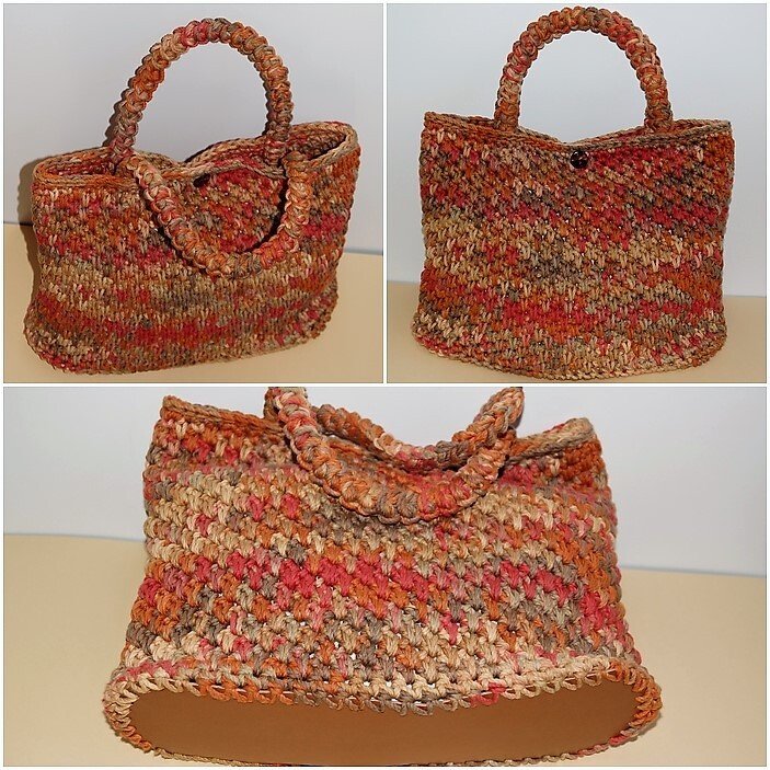 Häkeltasche mit Lederboden - Bild 3