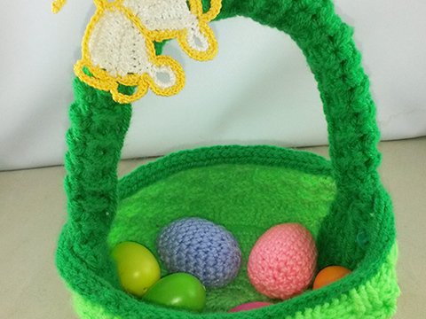 Häkelanleitung - Osterkörbchen in Flechtoptik