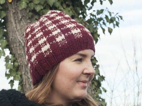 Strickmuster für karierte Mütze in Gingham-Muster "Gingham on my Mind"