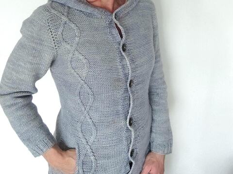 Strickanleitung Jacke ohne Nähte "Twining"