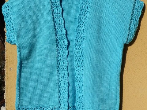 Weste gestrickt und gehäkelt Gr.38/40/42