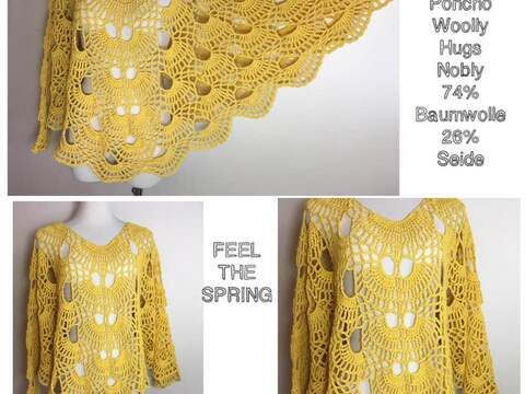 Poncho "Feel the Spring" Häkeln aus Woolly Hugs Nobly