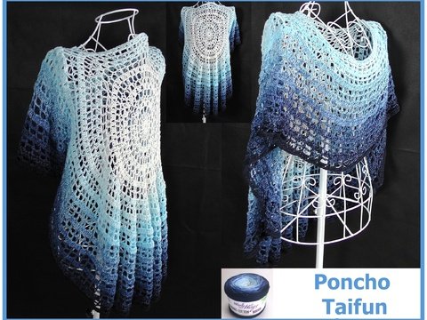 Poncho "Taifun" mit 1 Woolly-Hugs-BOBBEL Häkeln