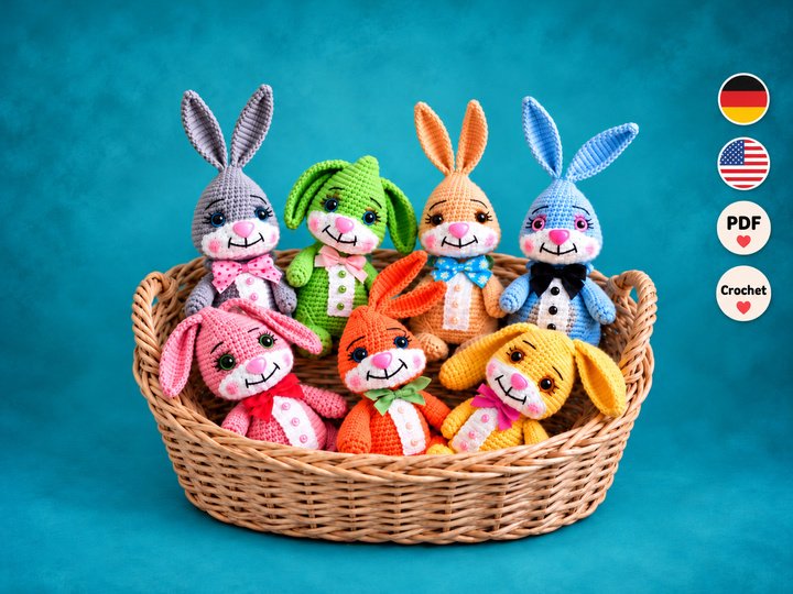Häkelanleitung Bunte Häschen