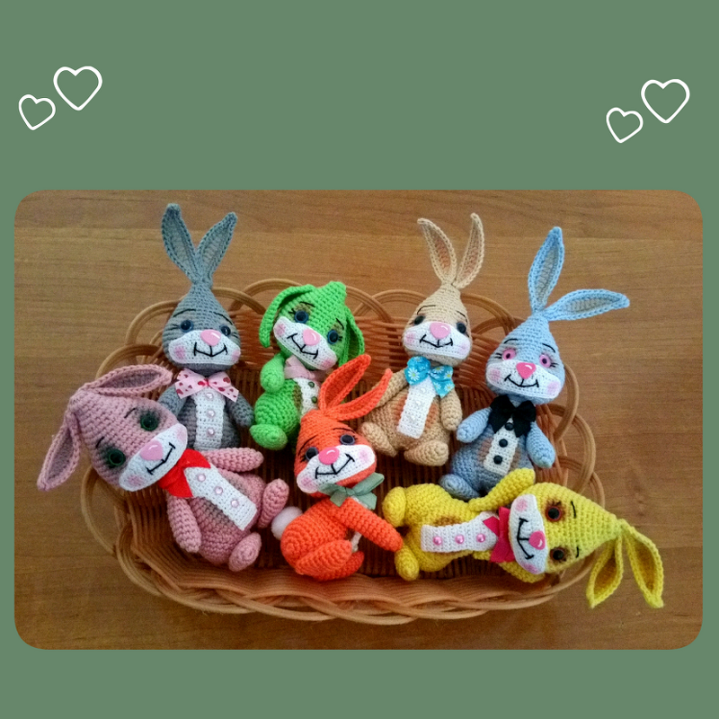 Anleitung Amigurumi Bunte Häschen 15 cm Groß