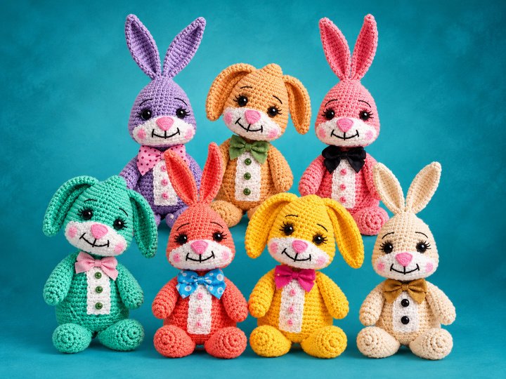 Häkelanleitung Bunte Häschen