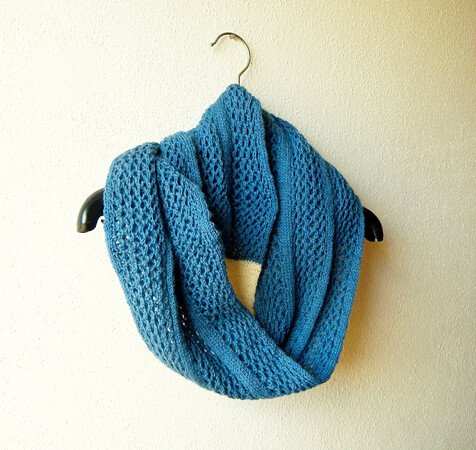 Strickanleitung Loop-Schal in Netzmuster aus Sockenwolle