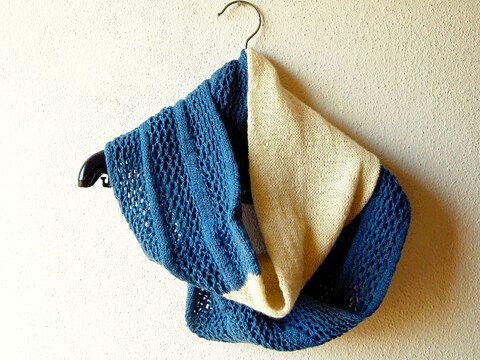 Strickanleitung Loop-Schal in Netzmuster aus Sockenwolle