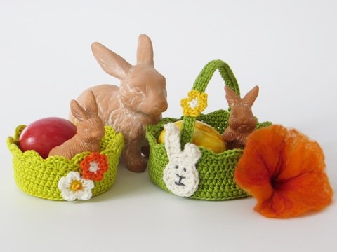 Häkelanleitung für Körbchen, Osternest