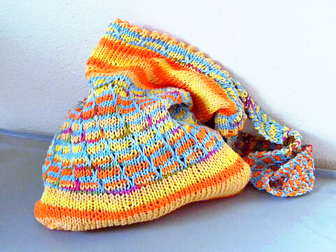 Strickanleitung Einkaufstasche in Mosaikmuster "Caribbean Dreams"