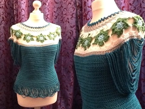 Sommerliches Blumenkragen Shirt Tunika Kleid mit raffiniertem Ärmel