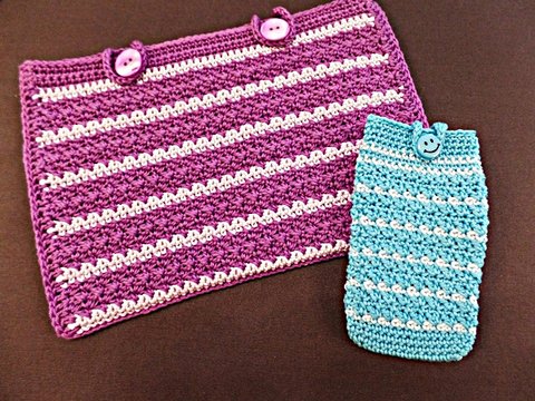 Häkelanleitung " Tablethülle & Handytäschchen "