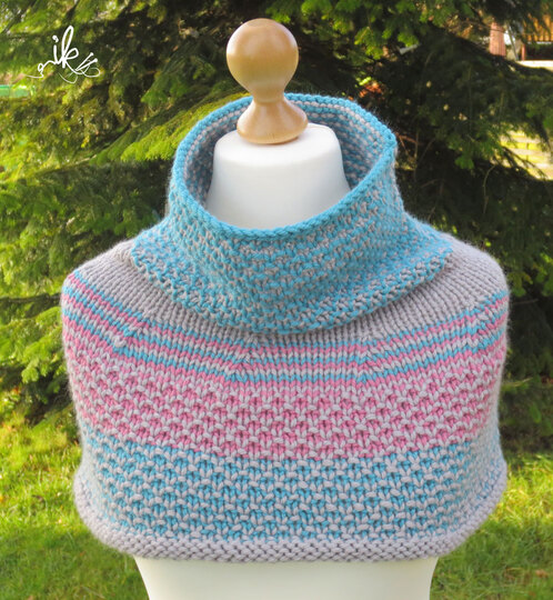 Strickanleitung Cape Tricolor
