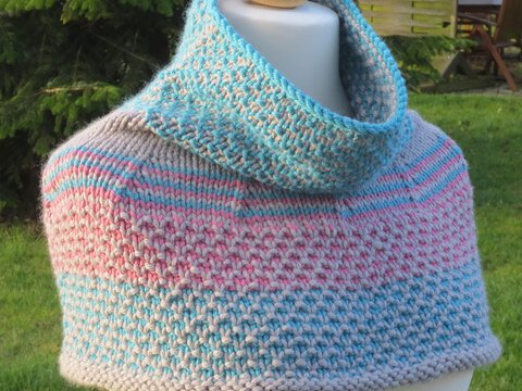 Strickanleitung Cape Tricolor
