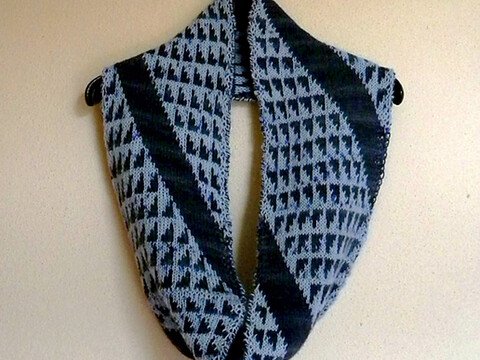 Strickmuster für Loop - Schal in Doppelstricktechnk (Doubleface) "Aix"