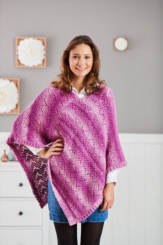 Poncho "Auf Zack" Tunesisch Häkeln - Bild 2