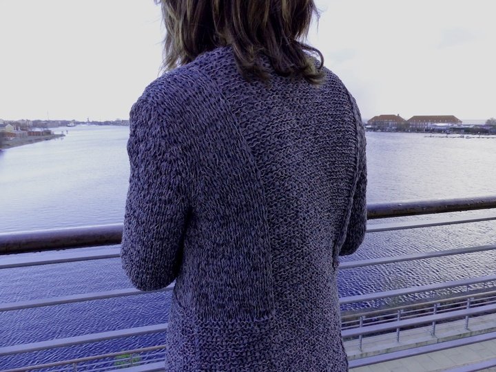 Graue Longjacke aus Bändchengarn, E-Book, S - XL